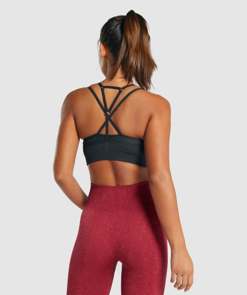 Staniki Sportowe Gymshark Adapt Fleck Seamless Damskie Czarne | PL 960BRP